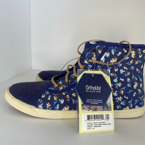 Toms Wmn Camarillo Deep Cobal Floral High Top Sneakers 9.5 - Picture 3 of 8